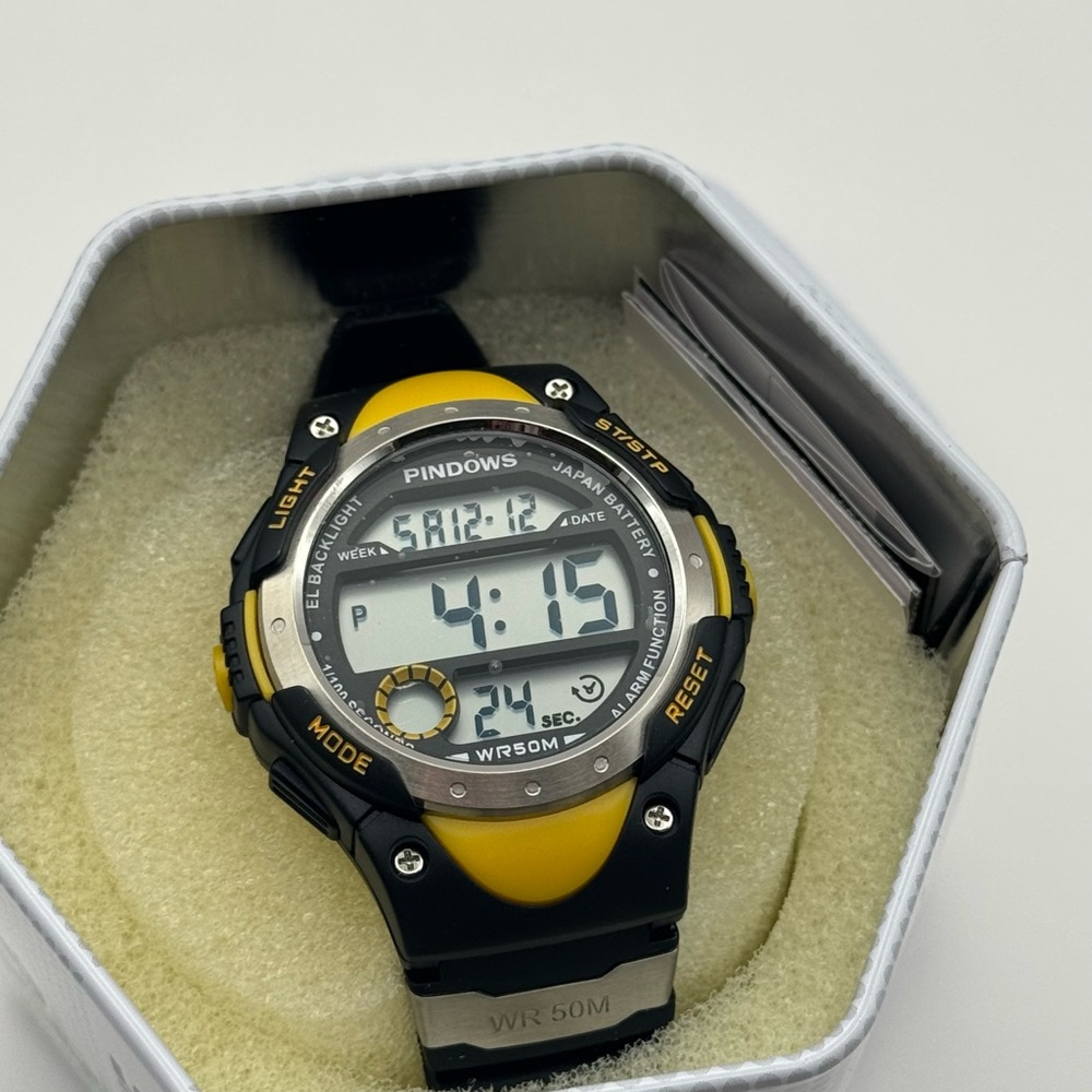 Black and Yellow Digital Watch